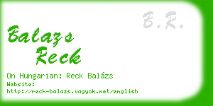 balazs reck business card